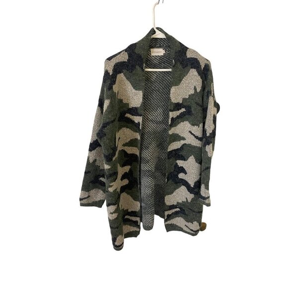 Dreamers Women's Green Camo Long Sleeve Open Front Cardigan - Large - Picture 1 of 12